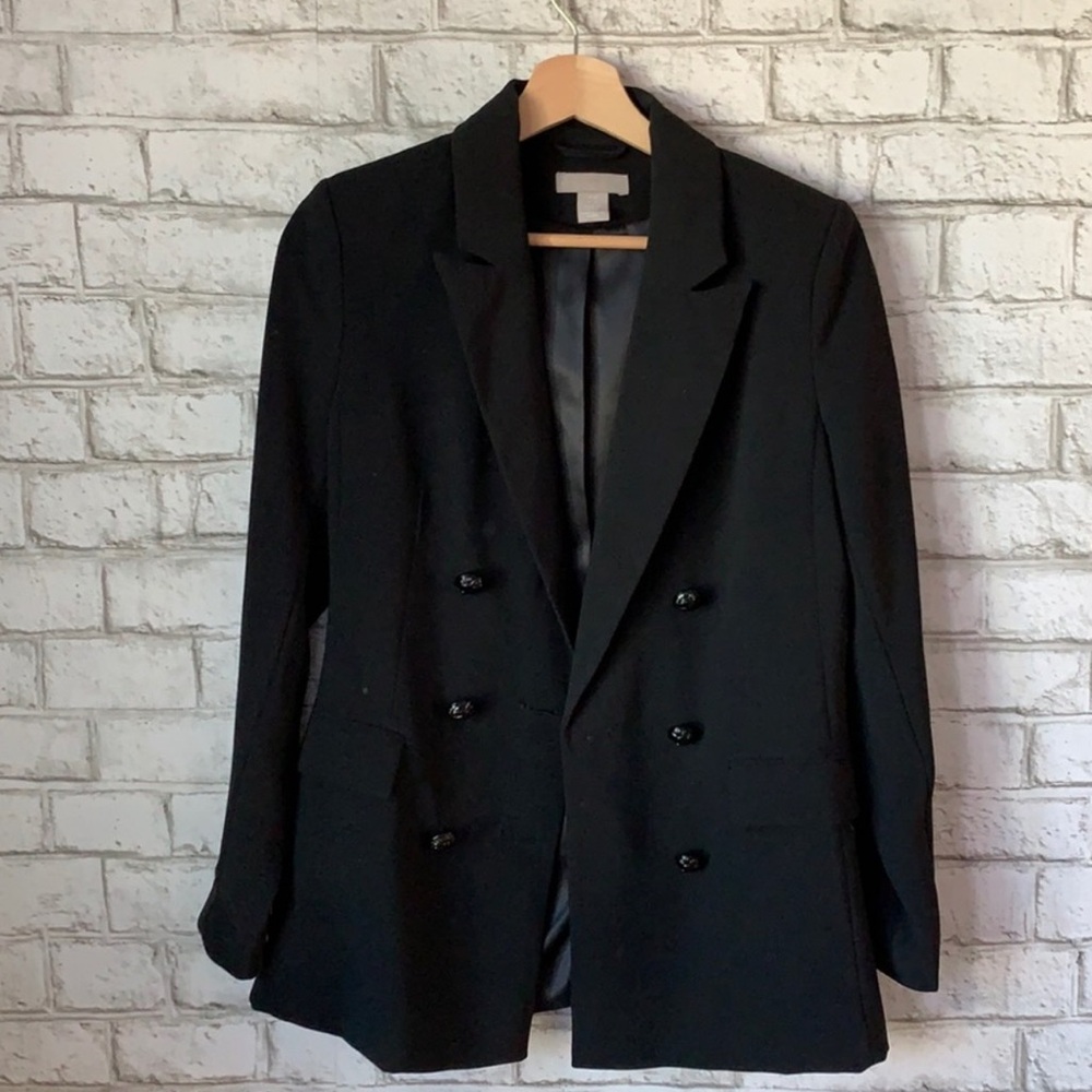 Classic H & M Black Double Breasted Blazer